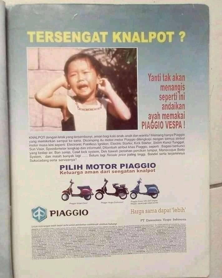 Iklan Piaggio yang sindir motor buatan Jepang. (Facebook/Rully Ardyansyah)