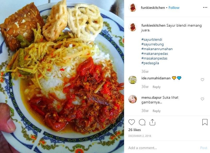 Ilustrasi sayur blendi basah (Instagram Funkies Kitchen)