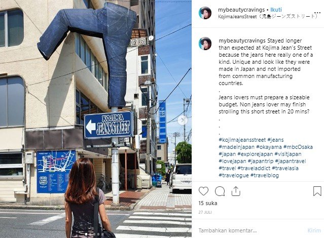 Kojima, distrik produsen jeans berkualitas di Jepang. (Instagram/@mybeautycravings)