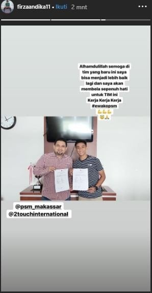 Insta Story Firza Andika. (Instagram/@firzaandika11).