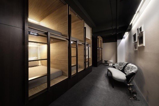 Tempat menginap instagramable, The Pod @ Beach Road Boutique Capsule Hotel, Singapura. (Dok. Booking.com)