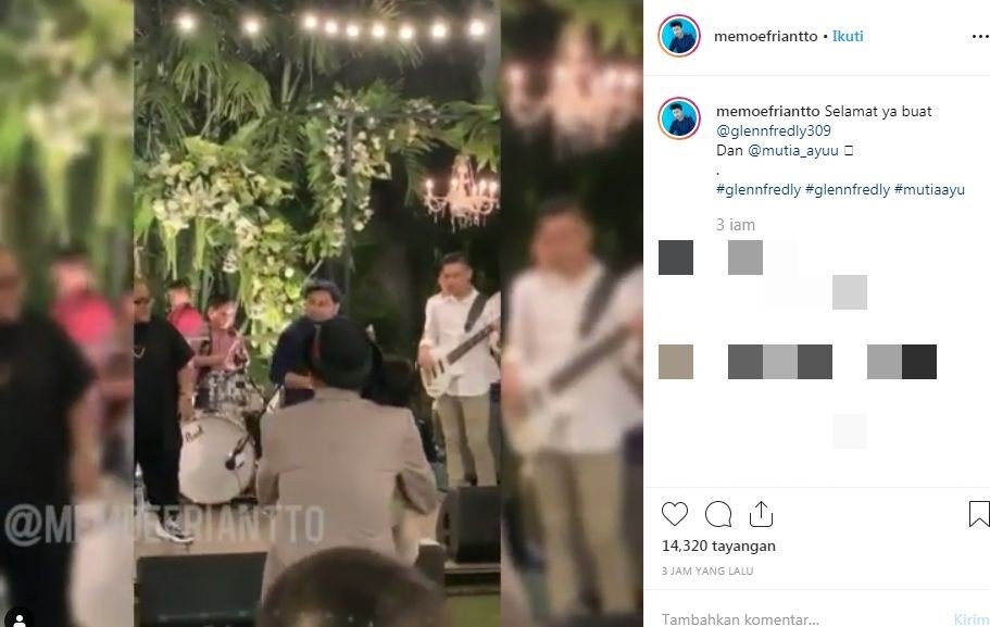 Bidik layar video suasana pernikahan Glenn Fredly dan Mutia Ayu [Instagram/Memoefriantto]