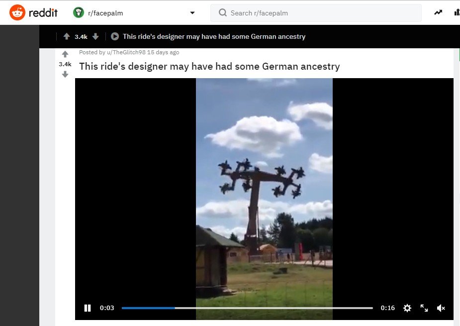 Mirip Lambang Nazi, Wahana Permainan di Jerman Ditutup. Tangkapan layar (reddit.com/r/facepalm)