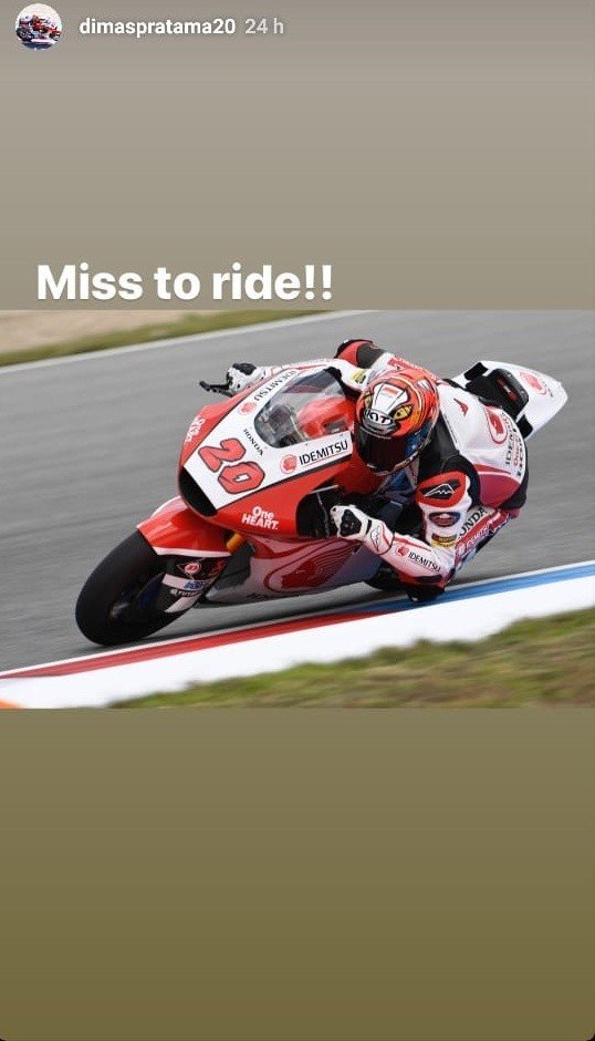 Dimas Ekky kangen balapan di Moto2. (Instagram/@dimaspratama20)