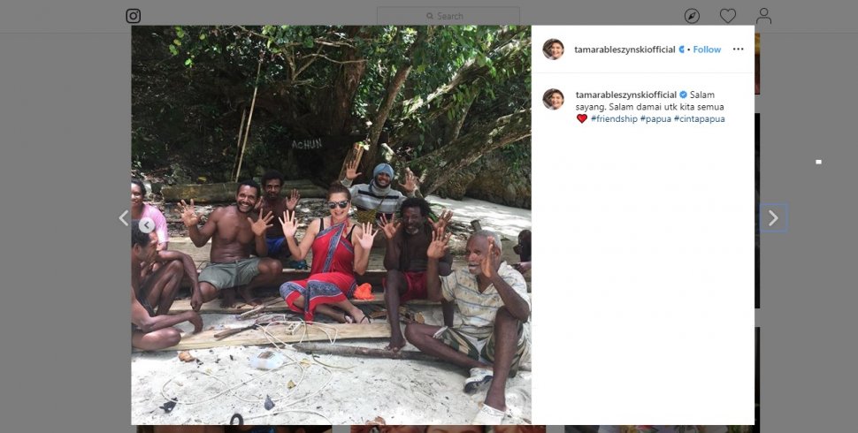 Tamara Bleszynski Tunjukkan Rasa Cintanya untuk Masyarakat Papua. (instagram.com/tamarableszynskiofficial)