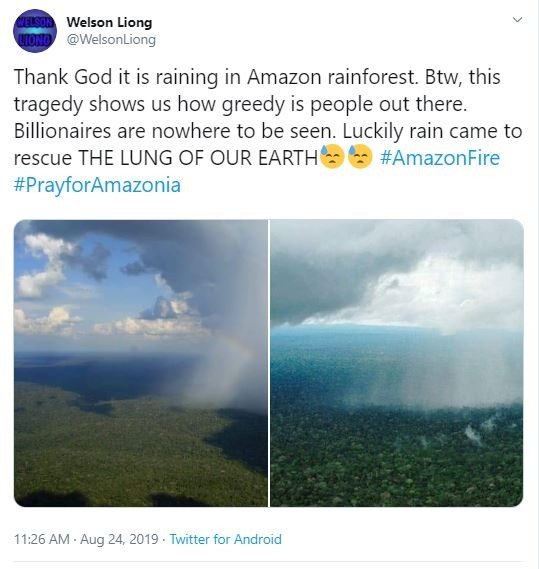 Tagar Pray For Amazon di Twitter (twitter.com/WelsonLiong)
