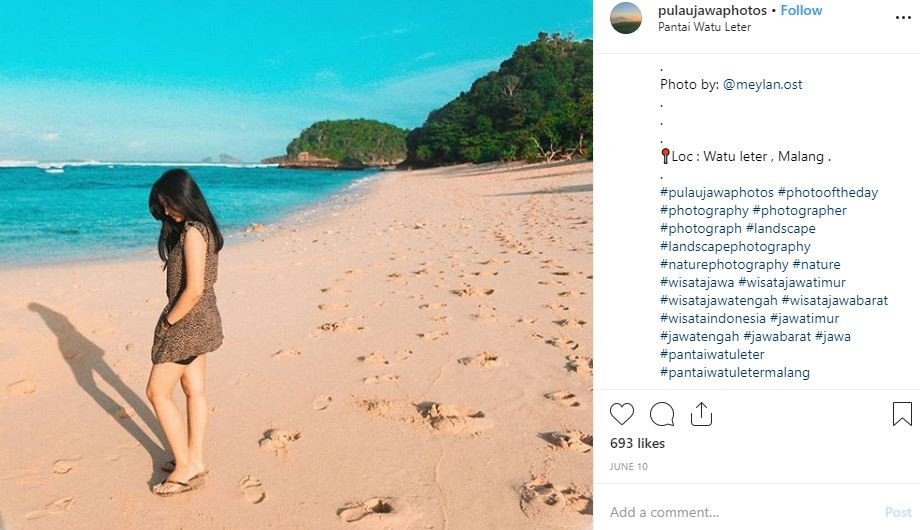 Bikin Mager Menilik Pesona Pantai Watu Leter Malang