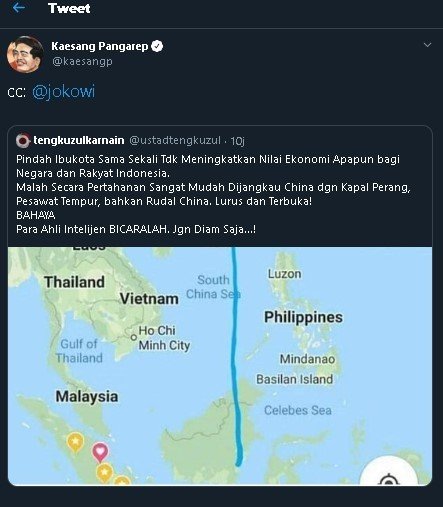 Kaesang tanggapi cuitan Tengku Zul. (Twitter/@kaesangp)