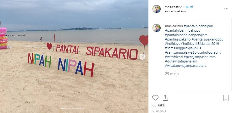 Pantai Sipakario di Penajam Paser Utara. (Instagram/@mas.east88)