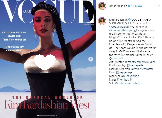 Kim Kardahsian di Vogue Arabia. (Instagram/@kimkardashian)