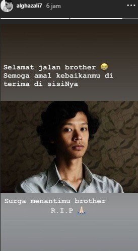 Al Ghazali berduka atas meninggalnya M Adi Pradana. [Instagram]