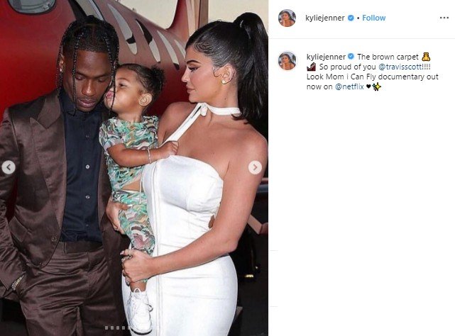 Travis Scott, Kylie Jenner, dan Stormi Webster. (Instagram/@kyliejenner)
