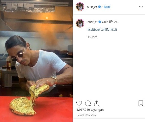 Mewah Banget, Chef Nusret 'Salt Bae' Giling Daging Berlapiskan Emas 24 Karat. (Instagram/@nusr_et)