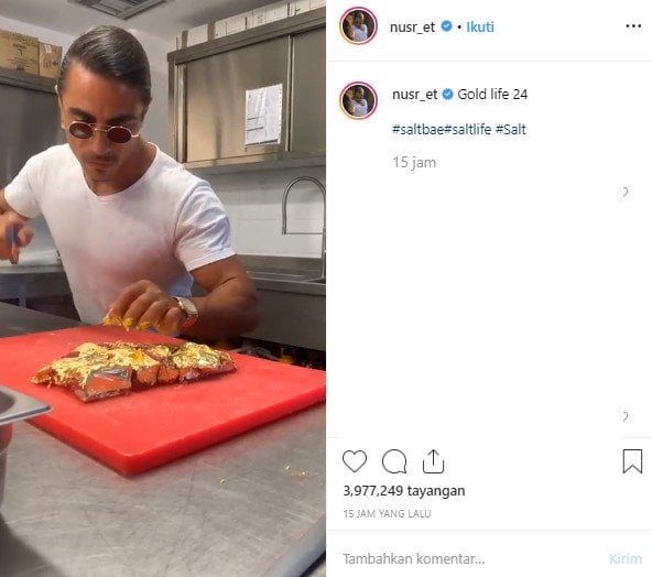 Mewah Chef Nusret Salt Bae Giling Daging Berlapis Emas 24 Karat