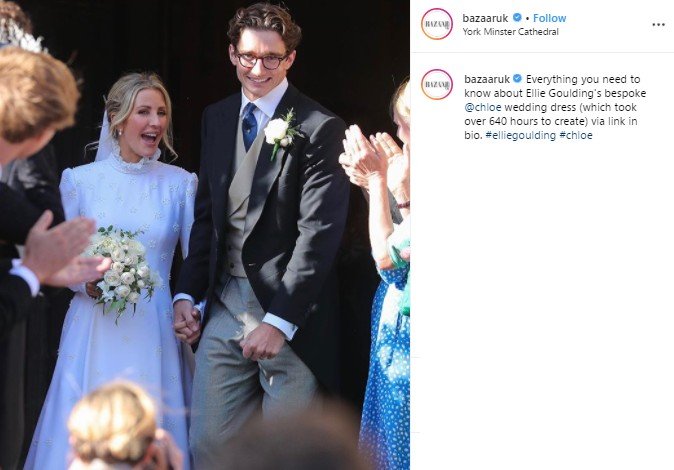 Ellie Goulding menikah. (Instagram/@bazaaruk)