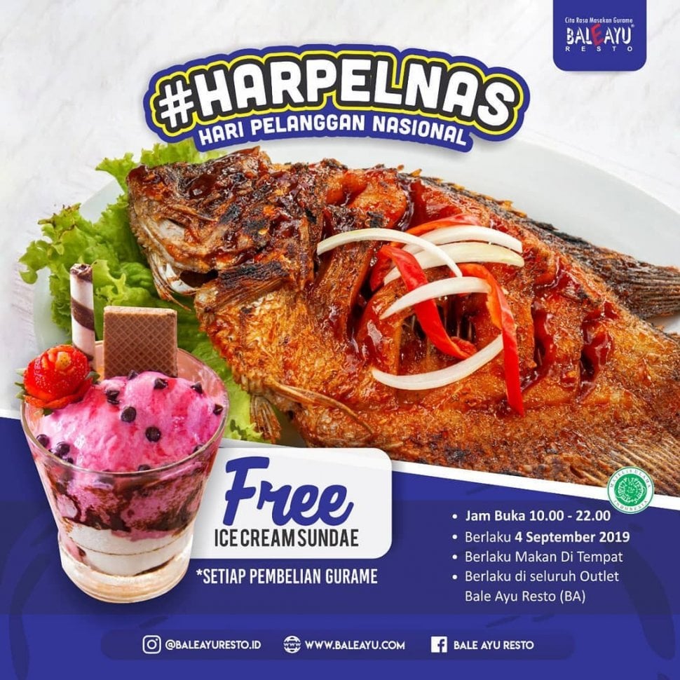 Promo Harpelnas 2019 (instagram.com/baleayuresto.id)