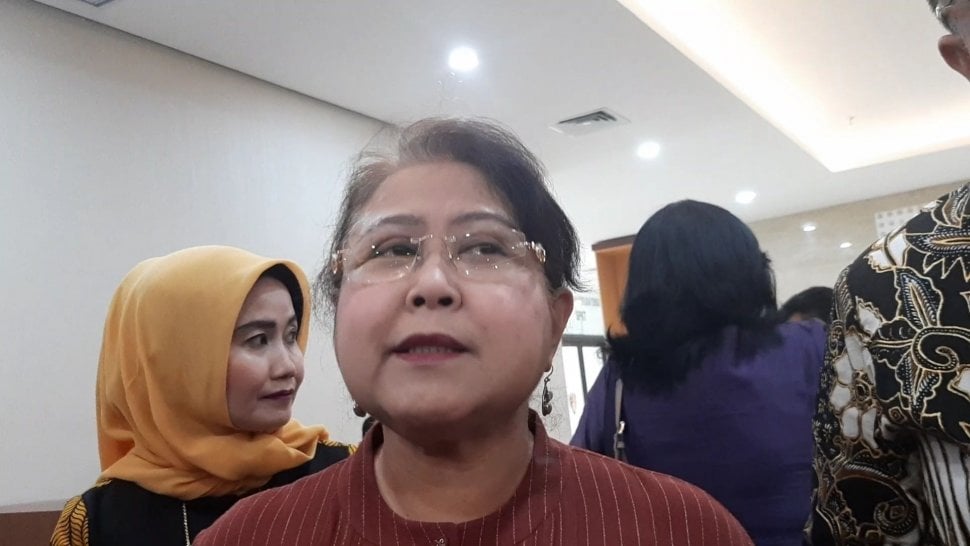 Elza Syarief tibad di Bareskrim Polri untuk melaporkan Nikita Mirzani dan Hotman Paris, Selasa (3/9/2019). [Sumarni/Suara.com]