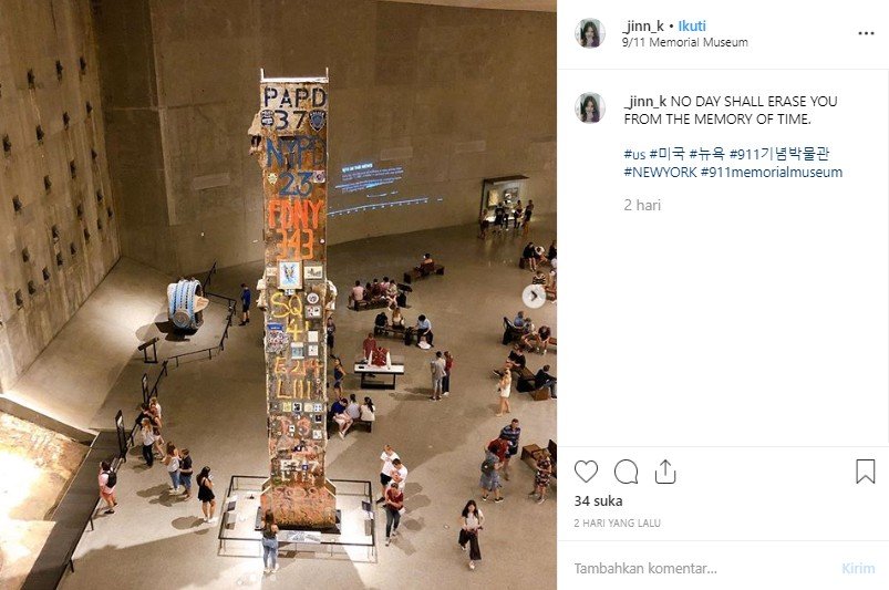 The 9/11 Memorial Museum di New York. (Instagram/@_jinn_k)
