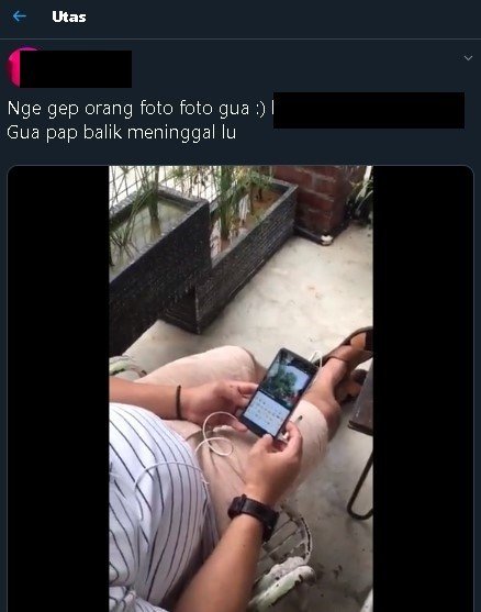 Pria berumur curi foto mahasiswi diam-diam. (Twitter)