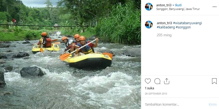 Wisata Tubing Kali Badeng. (Instagram/@anton_tri3)