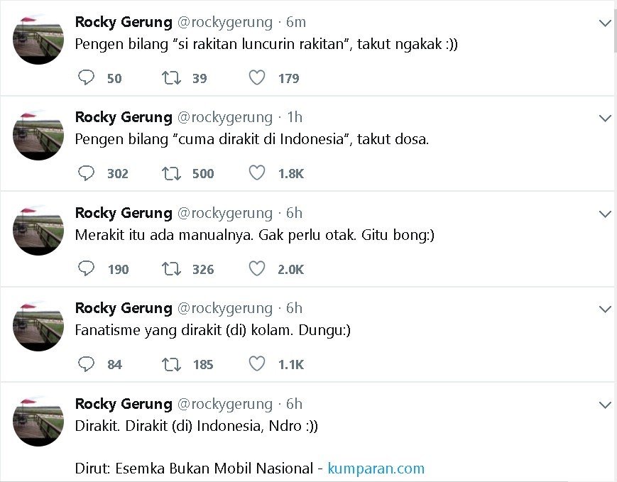 Cuitan Rocky Gerung - (Twitter/@rockygerung)