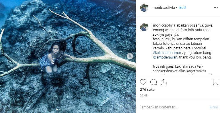 Danau Labuan Cermin. (Instagram/@moniccaolivia)