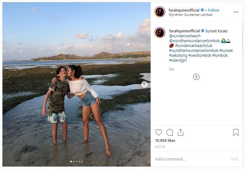 Farah Quinn Liburan di Lombok (instagram.com/farahquinnofficial)