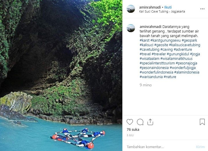 Kalisuci Cave Tubing. (Instagram/@aminrahmadi)