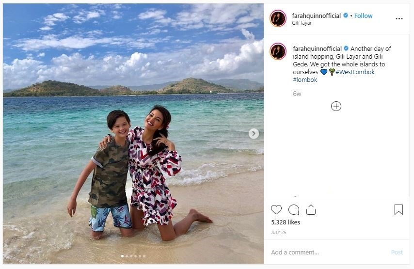 Farah Quinn Liburan di Lombok (instagram.com/farahquinnofficial)