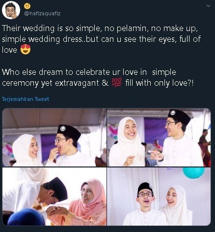 Pernikahan sederhana tanpa pelaminan. (Twitter/@hafizaquafiz)