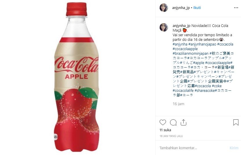 Coca Cola rasa buah apel. (Instagram/@anjynha_jp)