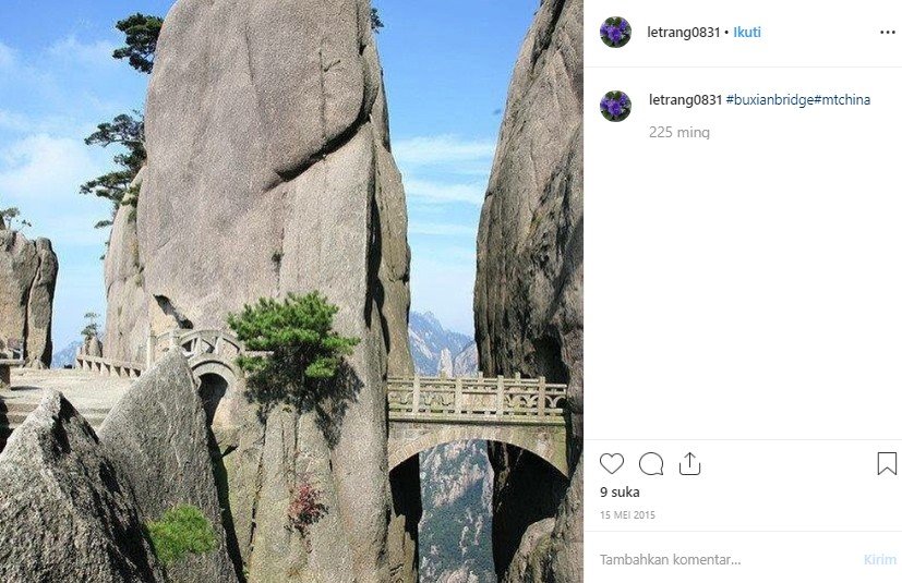 Jembatan peri China, Buxian Bridge. (Instagram/@letrang0831)