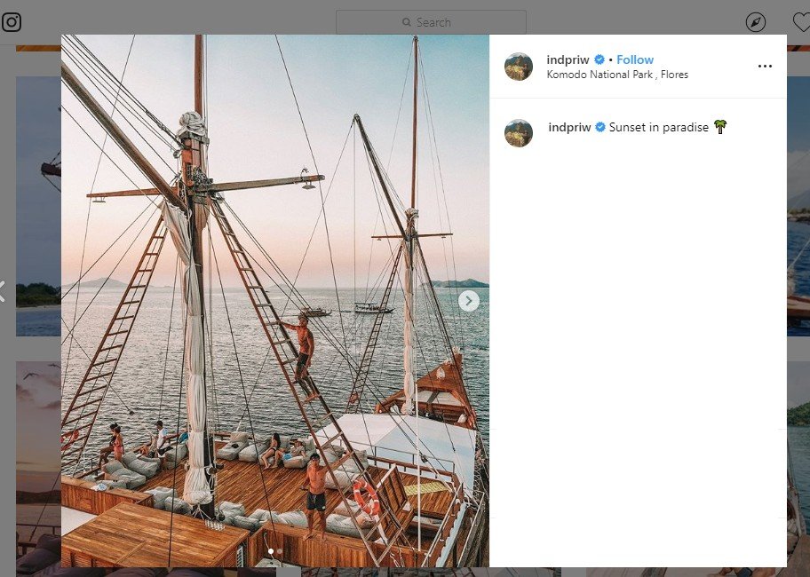 5 Selebriti Ini Liburan Naik Kapal Pinisi, Serunya sampai Bikin Iri. (instagram.com/indpriw)