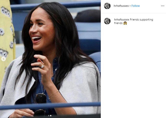 Meghan Markle menonton langsung pertandingan Serena Williams. (Instagram/@hrhofsussex)