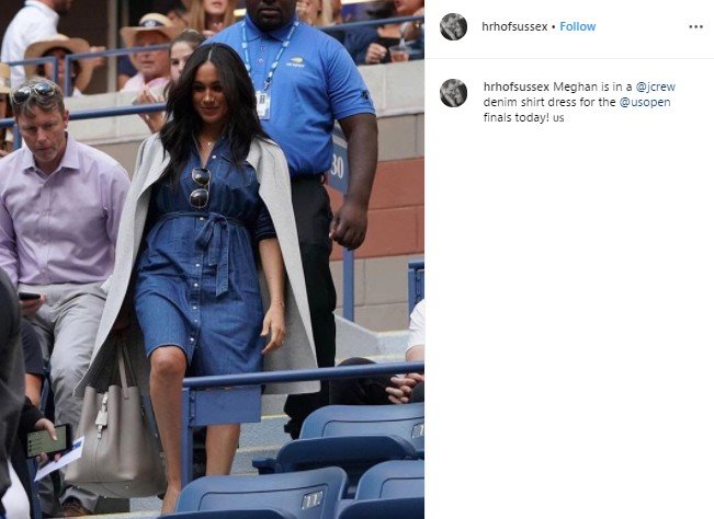 Meghan Markle menonton langsung pertandingan Serena Williams. (Instagram/@hrhofsussex)
