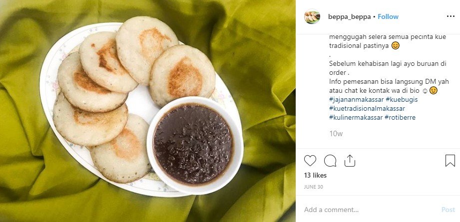 Kuliner khas Parepare, kota kelahiran BJ Habibie. (Instagram/@beppa_beppa)