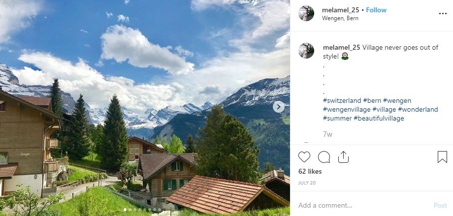 Desa Wengen di Swiss. (Instagram/@melamel_25)
