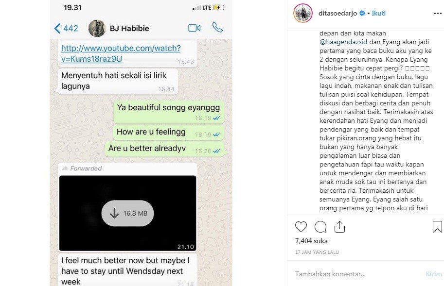 Unggahan Dita Soedarjo [Instagram]