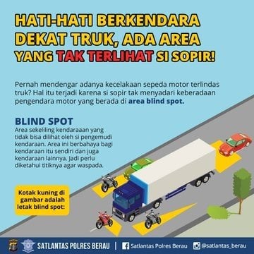 Blindspot kendaraan besar. (Satlantas Polres Berau)