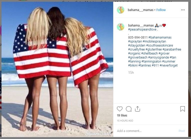 Inlfuencer pakai momen 9/11 untuk promosi (instagram.com/bahama__mamas)