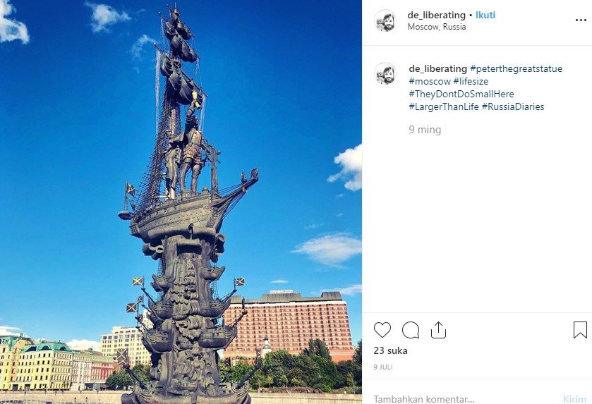 Peter the Great Statue di Rusia. (Instagram/@de_liberating)