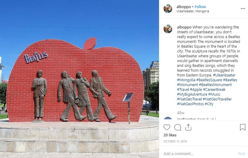 Beatles Monument di Mongolia. (Instagram/alboppo)
