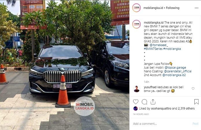 BMW Seri 7 Dipakai Kedubes AS di Jakarta. (Instagram/mobilangka.id)