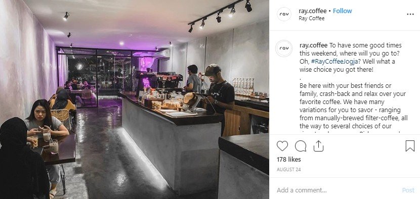 Ray Coffee, kedai kopi cozy di Kota Yogyakarta. (Instagram/@ray.coffee)
