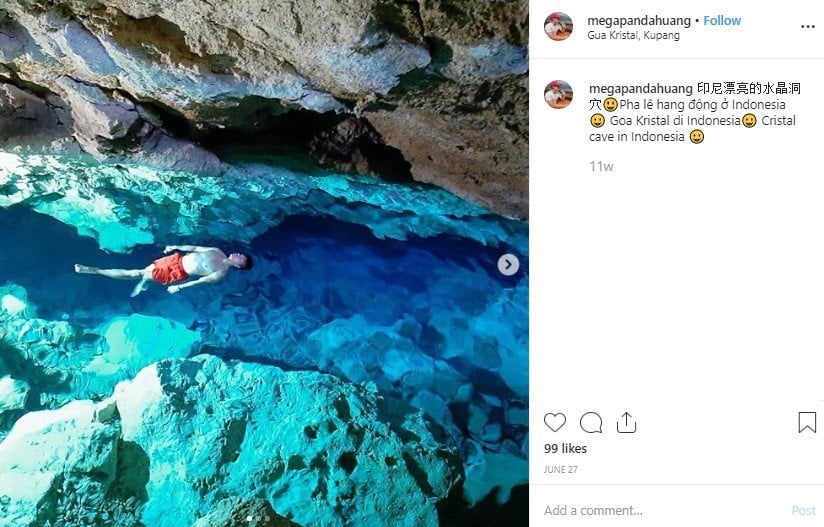 Gua Kristal di Kupang. (Instagram/megapanduhang)