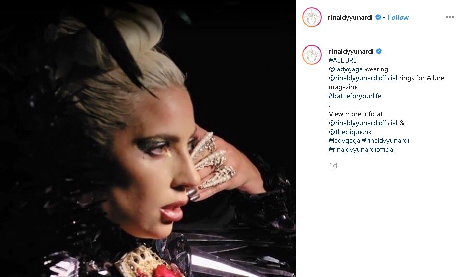 Lady Gaga. (Instagram/@rinaldyyunardi)