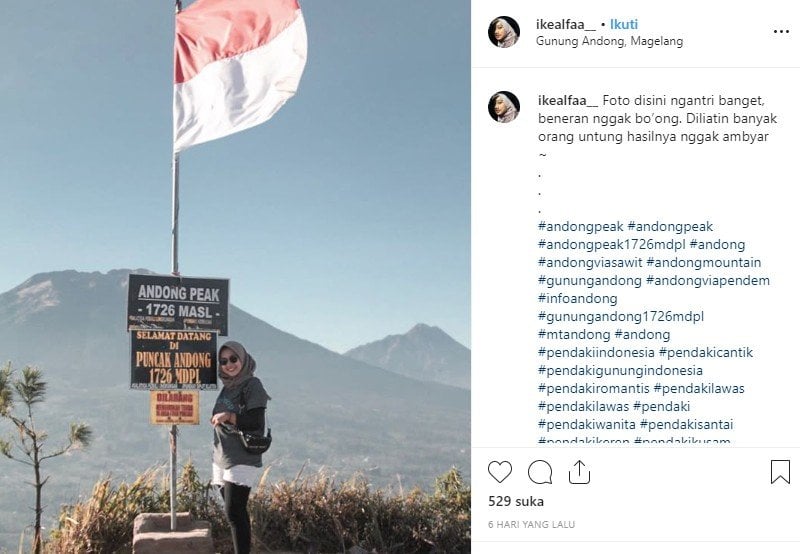 Potret keindahan Gunung Andong. (Instagram/@ikeealfa)