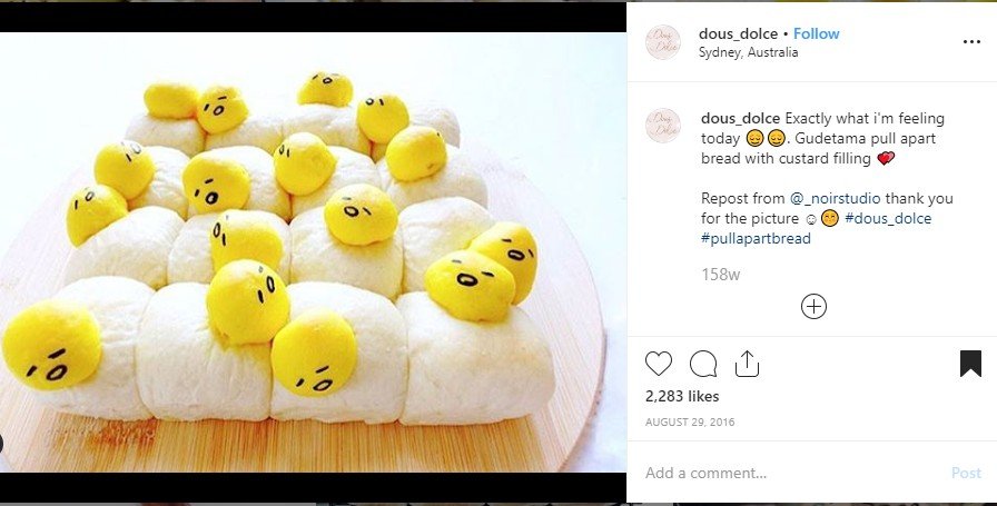 Roti sobek ala Jepang dengan bentuk yang menggemaskan. (Instagram/@dous_dolce)