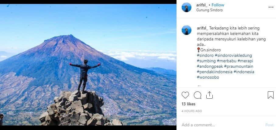 Gunung Sindoro. (Instagram/@arifsl_)