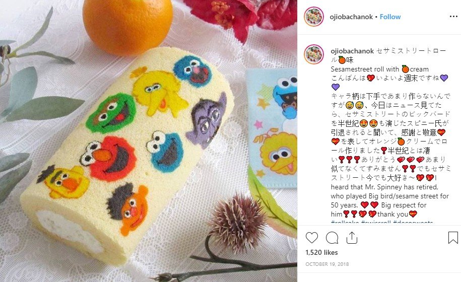 Deco roll cake, kreasi bolu gulung lukis nan menggemaskan. (Instagram/@ojiobachanok)